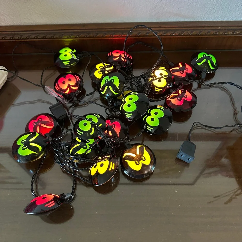 Colorful Monster Eye Novelty String Lights Halloween Decor Pink Green Yellow